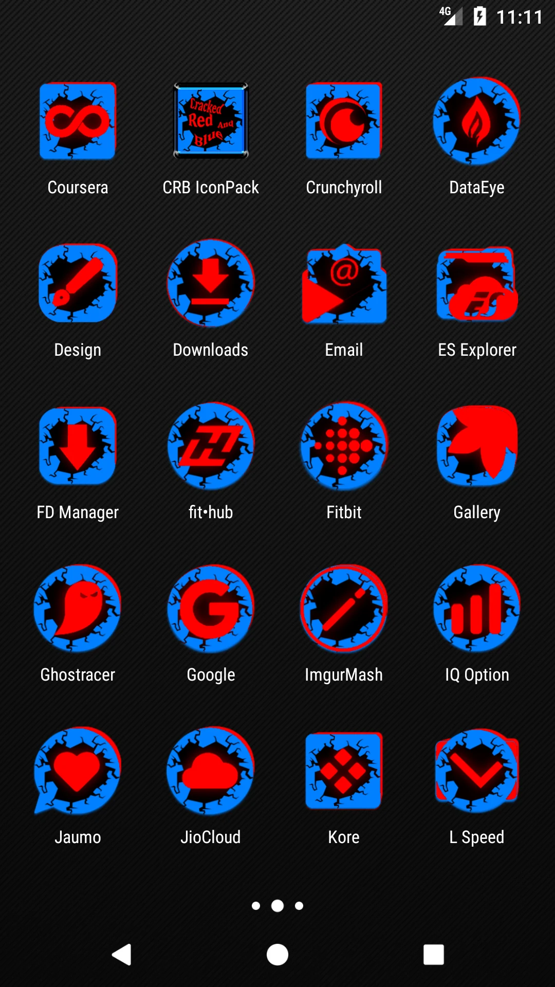 Cracked Red and Blue Icon Pack screenshot