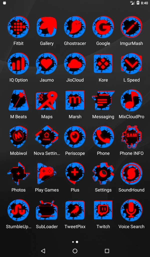 Cracked Red and Blue Icon Pack screenshot