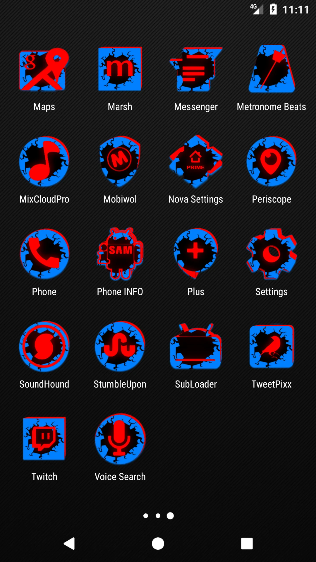 Cracked Red and Blue Icon Pack screenshot