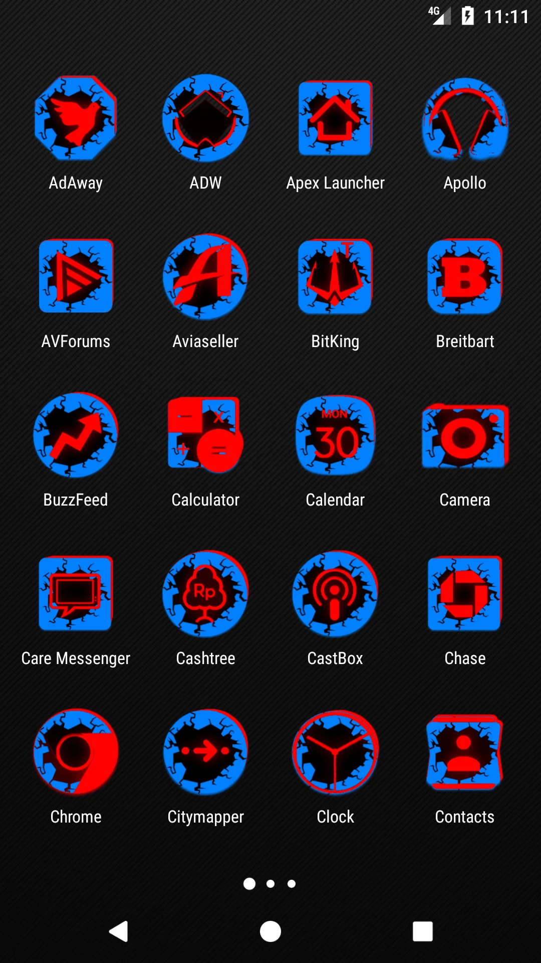 Cracked Red and Blue Icon Pack screenshot